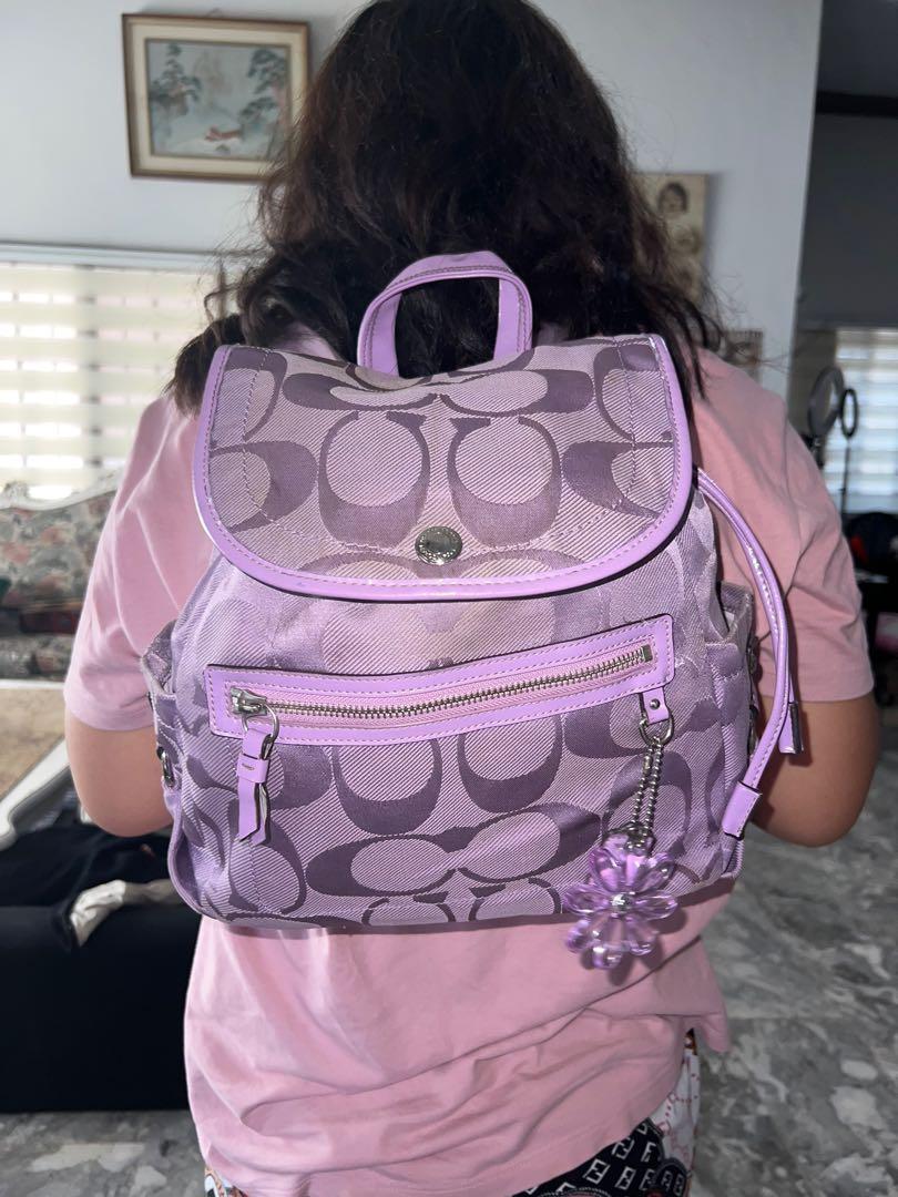 Coach purple backpack hotsell