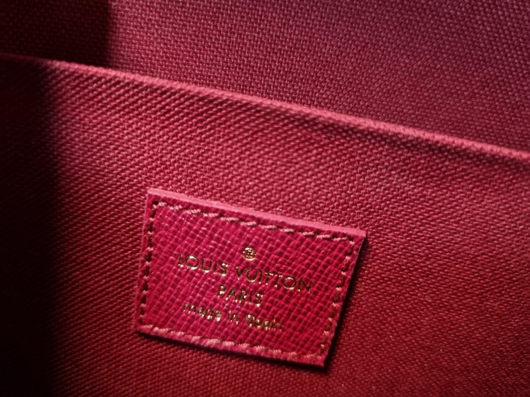 Louis Vuitton M61276 FELICIE經典帆布鍊帶三合一斜背包(桃紅色), LV路易威登