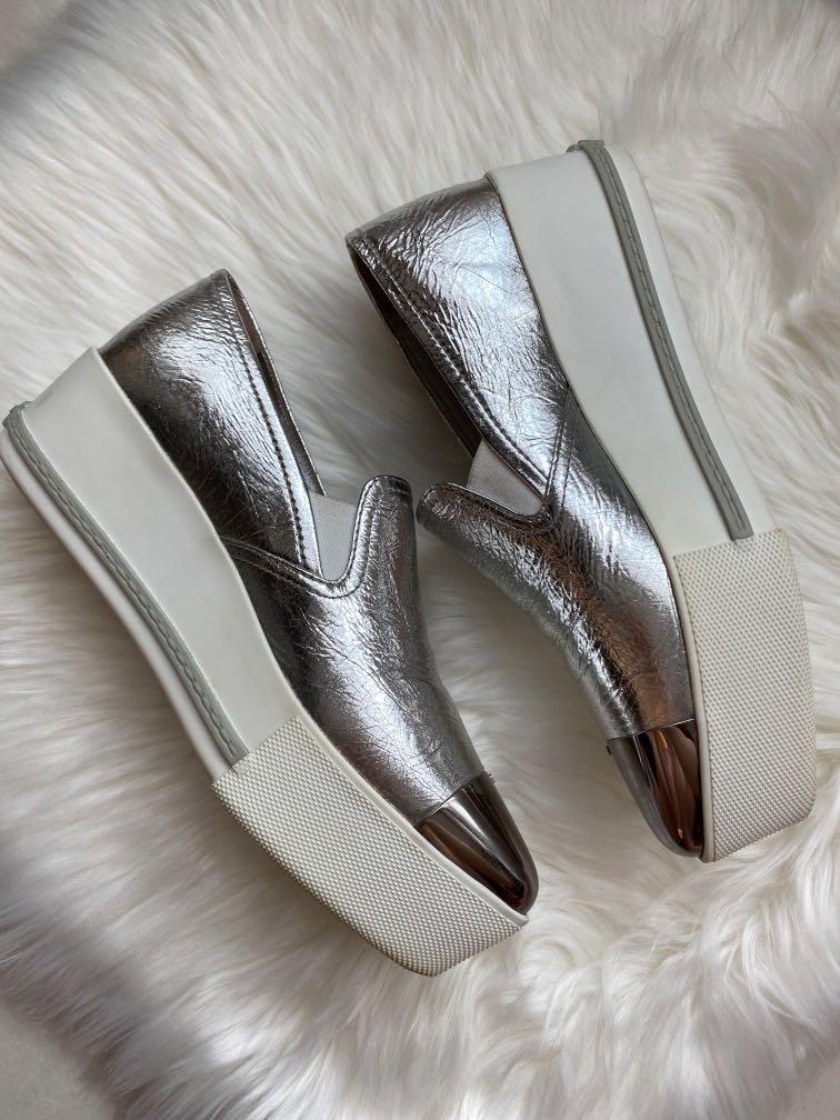 Wedge sneakers silver store