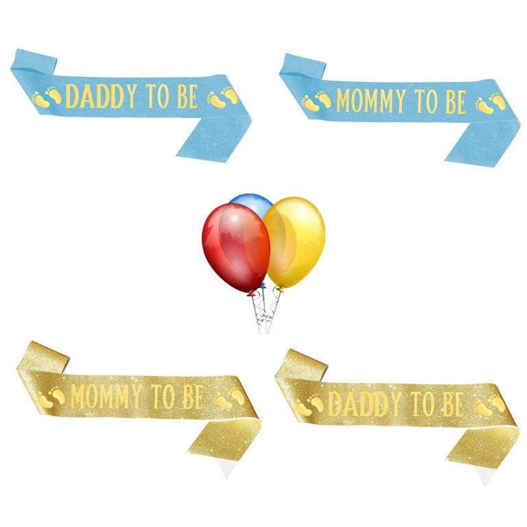 Baby Shower Sash Mommy to be Daddy to be Sash with Glitter Ideal