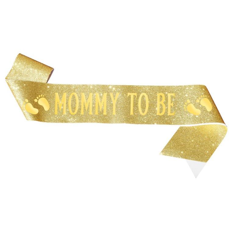 Baby Shower Sash Mommy to be Daddy to be Sash with Glitter Ideal