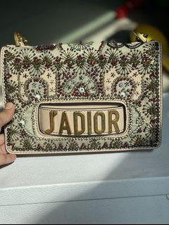 Bag with flap J’Adior - in beige smooth calf leather Embroided