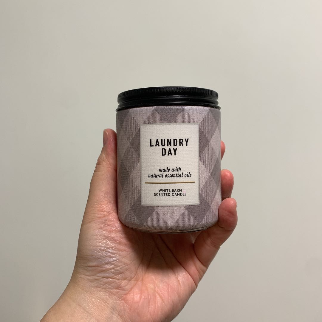 Bath & Body Works 單芯蠟燭 Laundry Day, 傢俬＆家居, 家居香薰 Carousell
