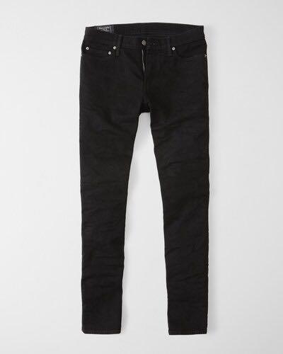 BNWOT abercrombie fitch rustin athletic skinny black denim jeans Men s Fashion Bottoms Jeans on Carousell