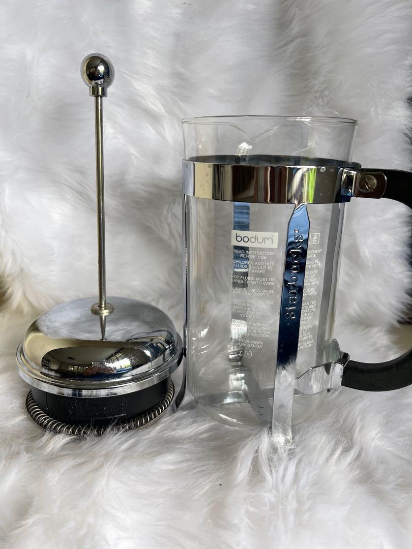Bodum + Starbucks French Press (Category: Coffee Machines & Makers) located in Makati City. Submitted by kojicavanaugh (Listing ID 1173029995, Image 2). Description: - Original Price at Php 2,295 in Shopee Mall - Stainless stell 8 cup french press - Stainless steel mesh filter included .