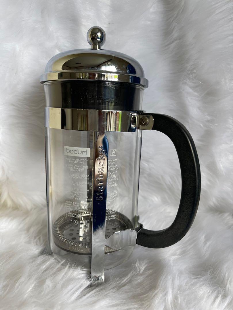 Bodum + Starbucks French Press (Category: Coffee Machines & Makers) located in Makati City. Submitted by kojicavanaugh (Listing ID 1173029995, Image 1). Description: - Original Price at Php 2,295 in Shopee Mall - Stainless stell 8 cup french press - Stainless steel mesh filter included .