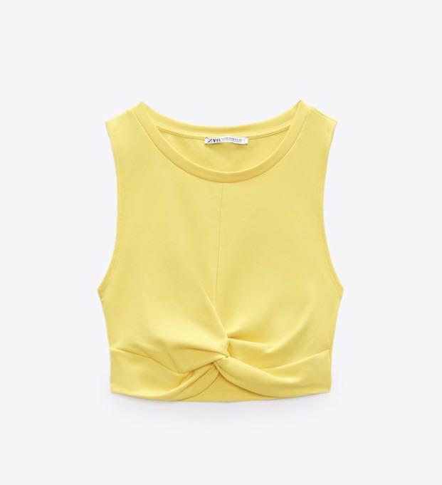 Zara yellow crop top clearance