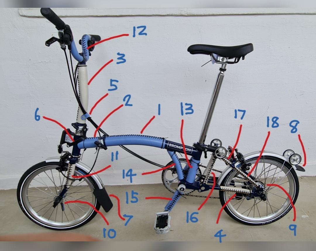 Brompton Frame Leather Protector, Sports Equipment, Bicycles & Parts