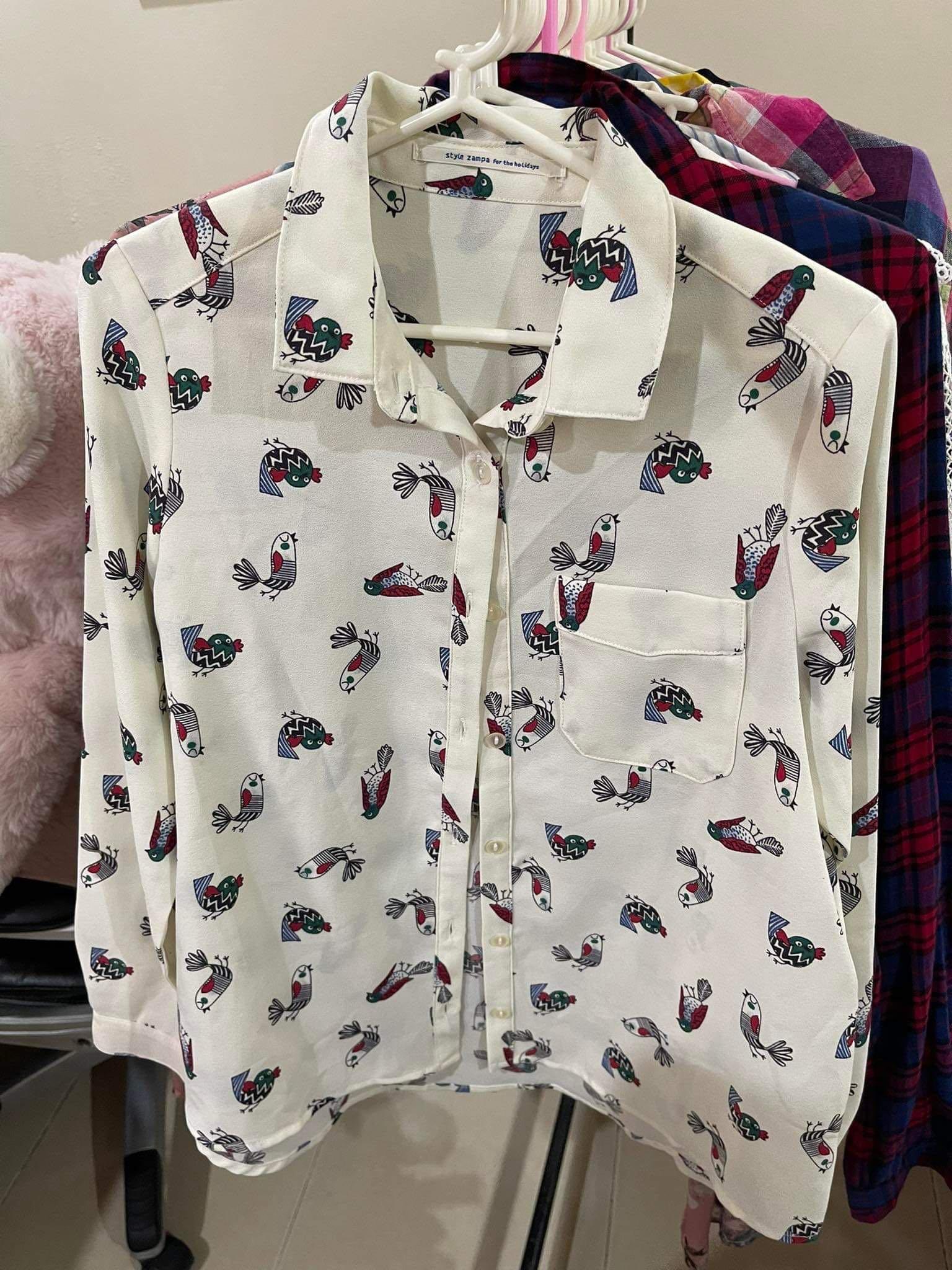 Button Down Long Sleeve Blouse Women S Fashion Tops Blouses On Carousell