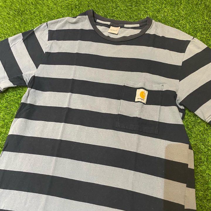 Carhartt Stripes Logo Pocket Tee Men s Fashion Tops Sets Tshirts Polo Shirts on Carousell