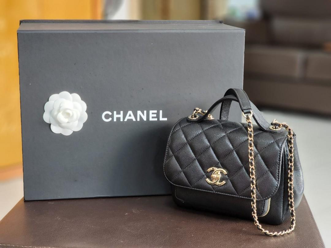 Chanel Bag (Category: Bags & Wallets) located in Singapore. Submitted by terr_tris (Listing ID 1173151663, Image 1). Description: Chanel Business Affinity Bag in black with gold hardware Local receipt dated 19 March 2021 (blacked out the sensitive information) Come with Chanel card, Chanel black box, dust bag, carepack, ribbon and the protective paper PM for other locations to meet up.