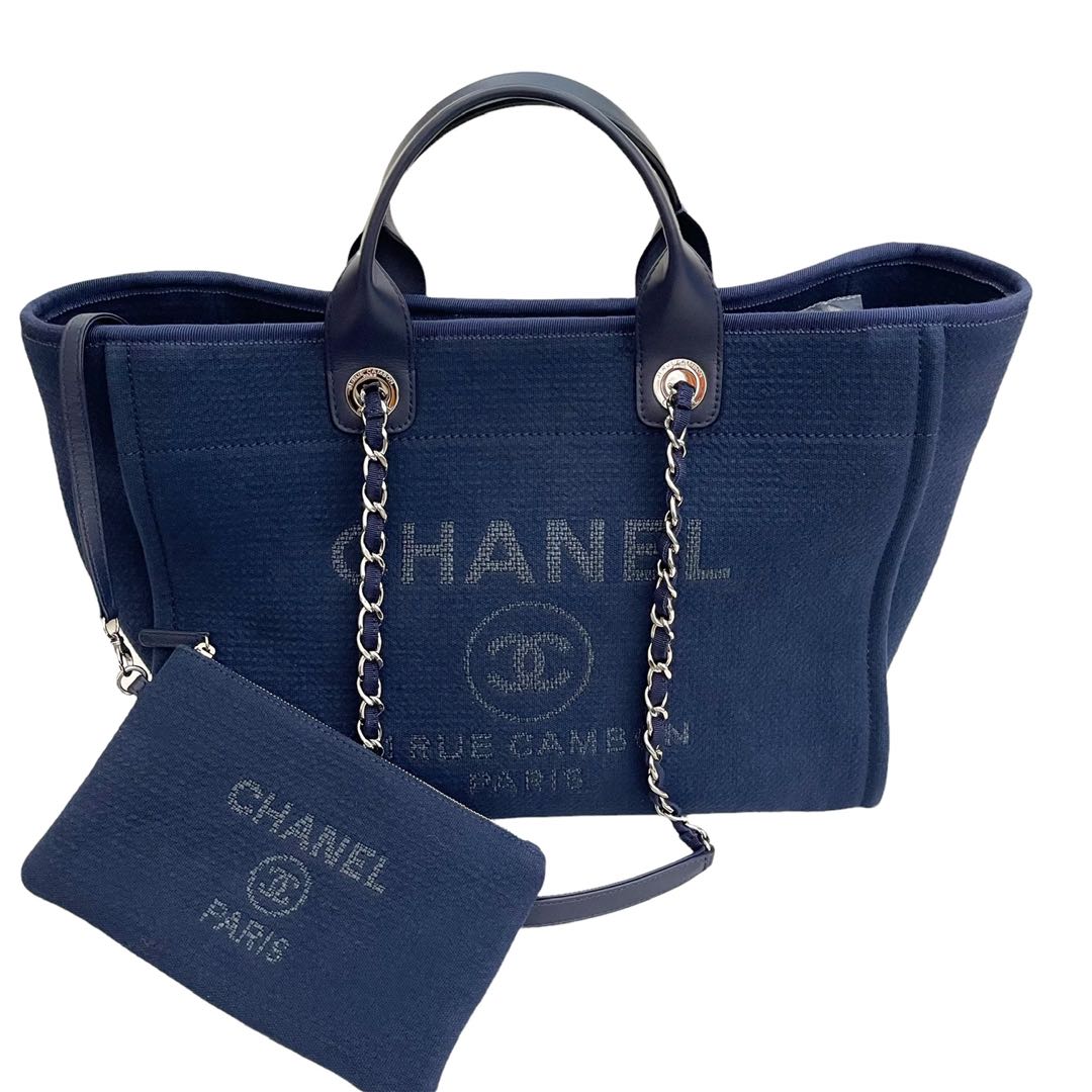 16. Chanel Blue Denim Deauville Tote Bag PHW - AGL1695 – LuxuryPromise