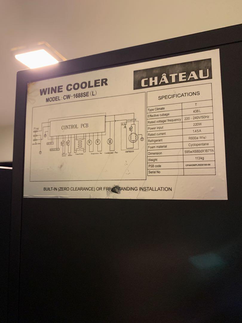 Chateau Wine Chiller/Cooler (Full Height), Furniture & Home Living