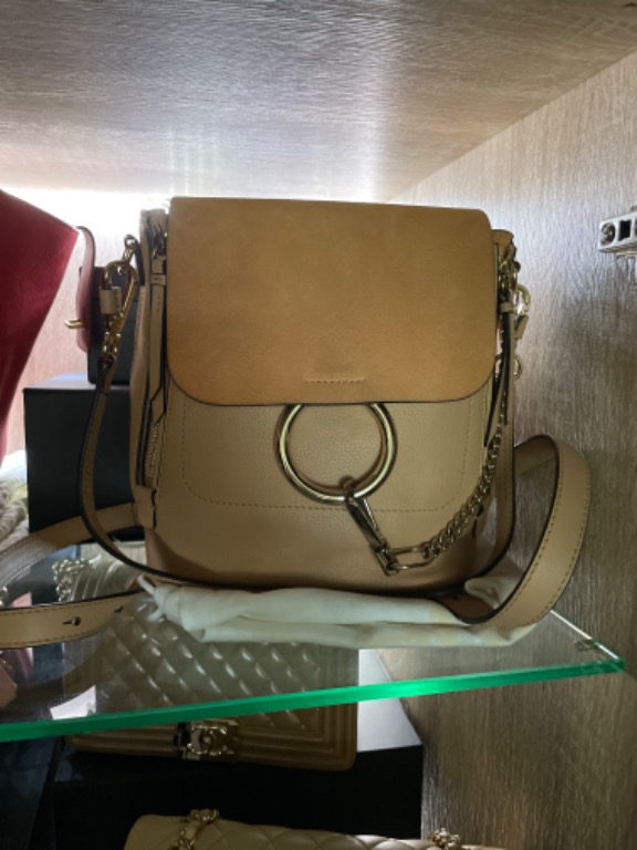 Chloe faye small backpack in beige