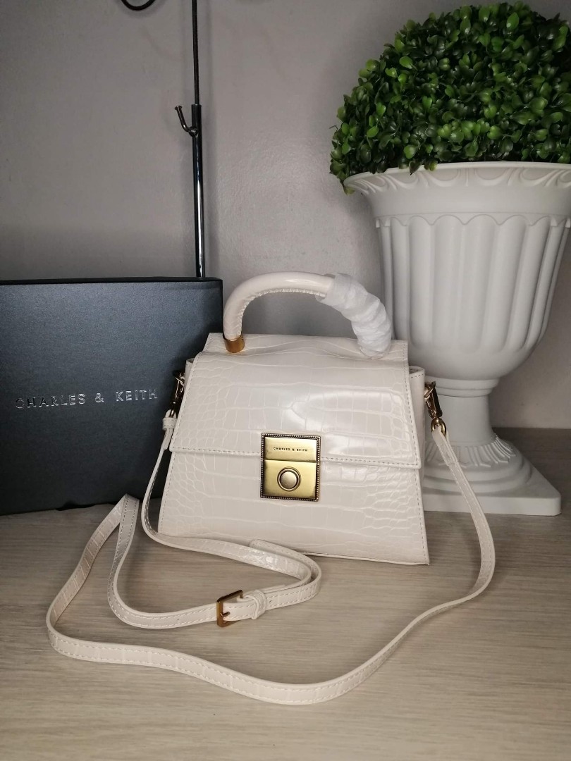 Charles and keith deals white sling bag