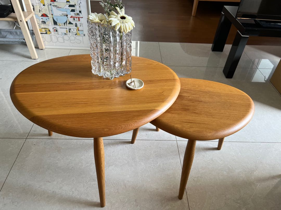 solid light wood coffee table