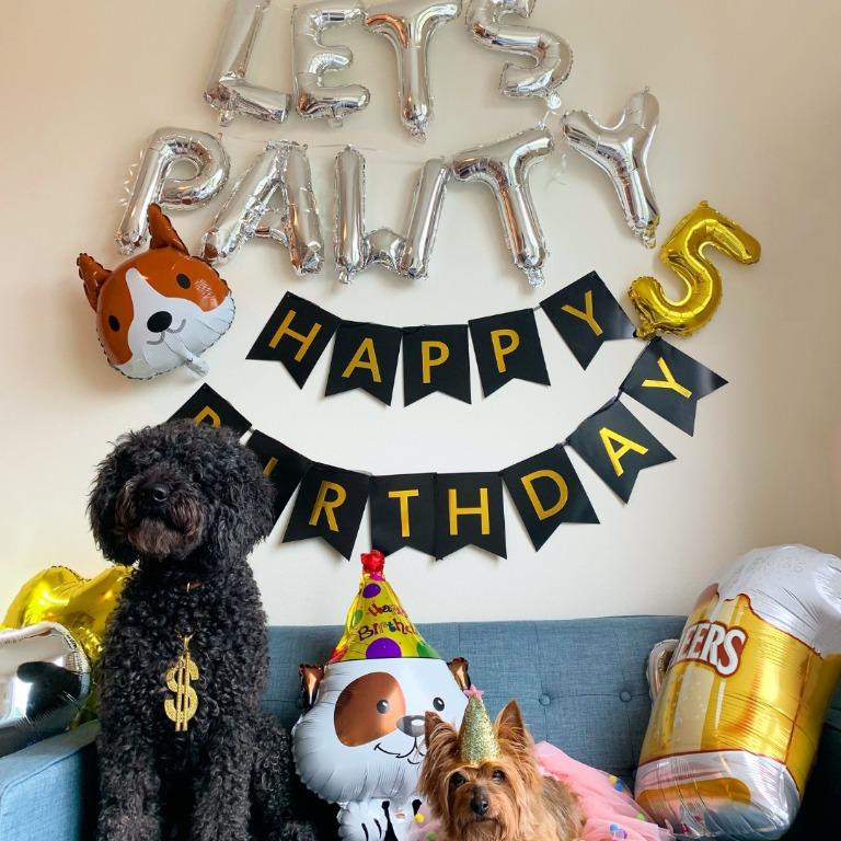 Dog birthday party decorations Birthday Banner Pawty Birthday