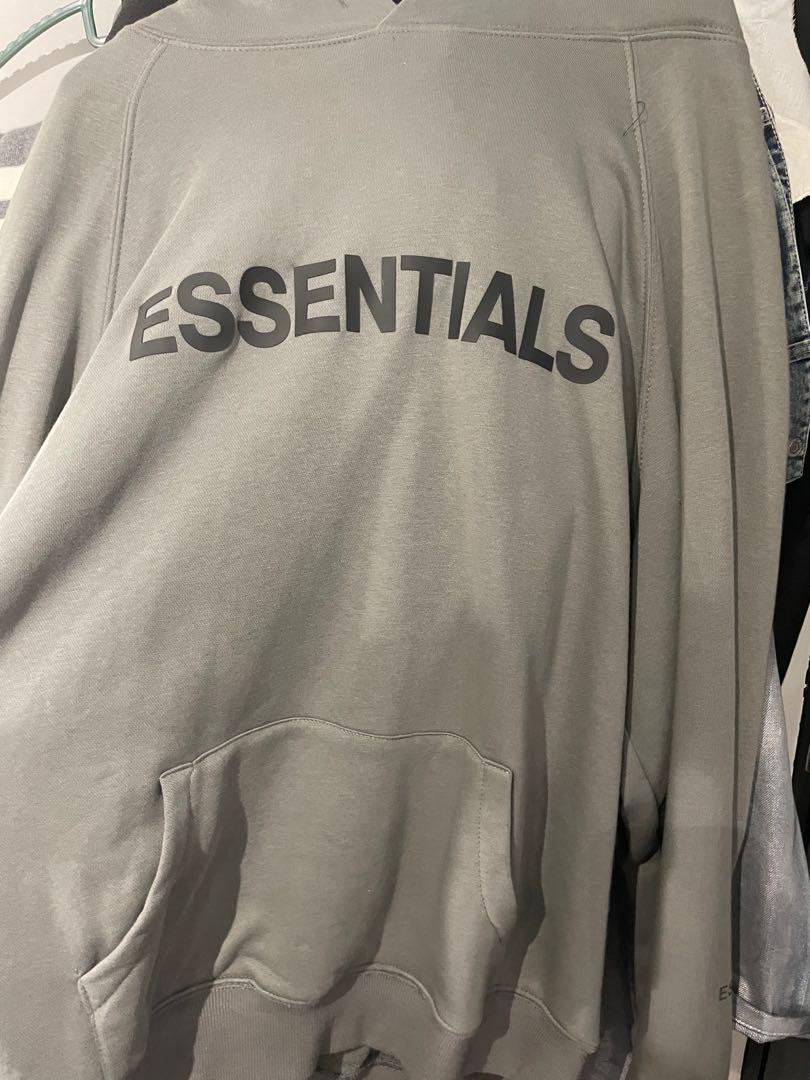 Essentials FOG charcoal grey hoodie, Men's Fashion, Tops & Sets