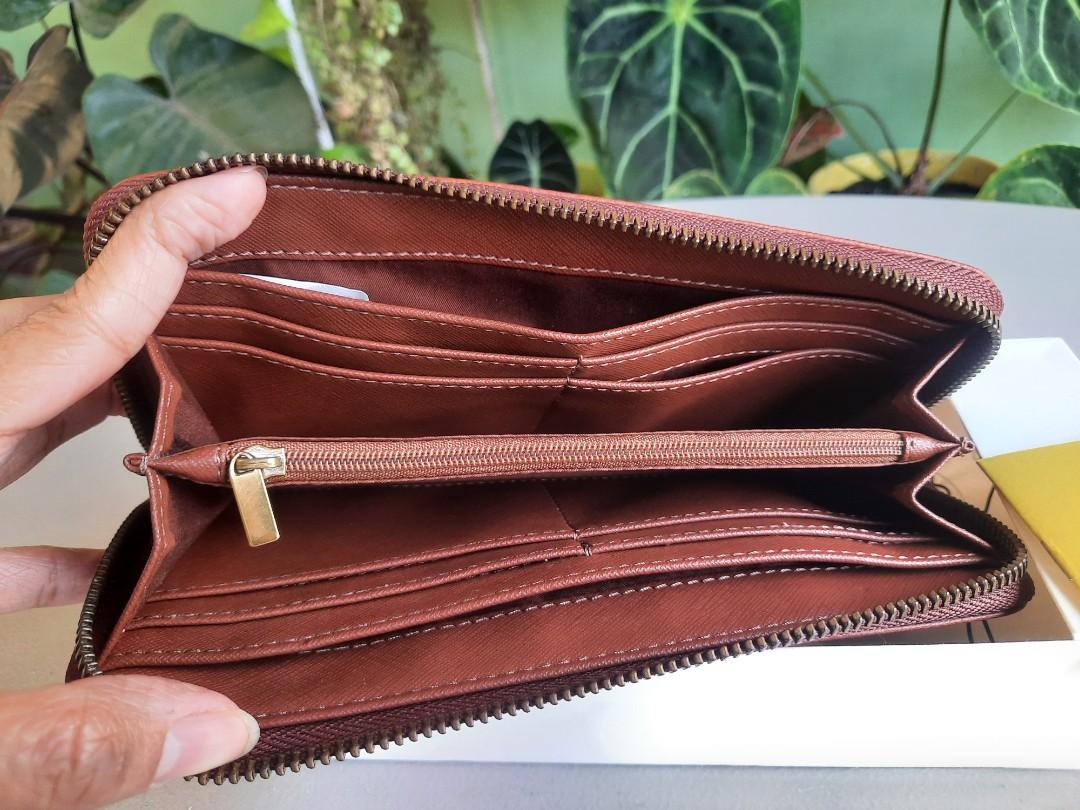 Fossil Tiegan Multi Brown Zip Around Clutch