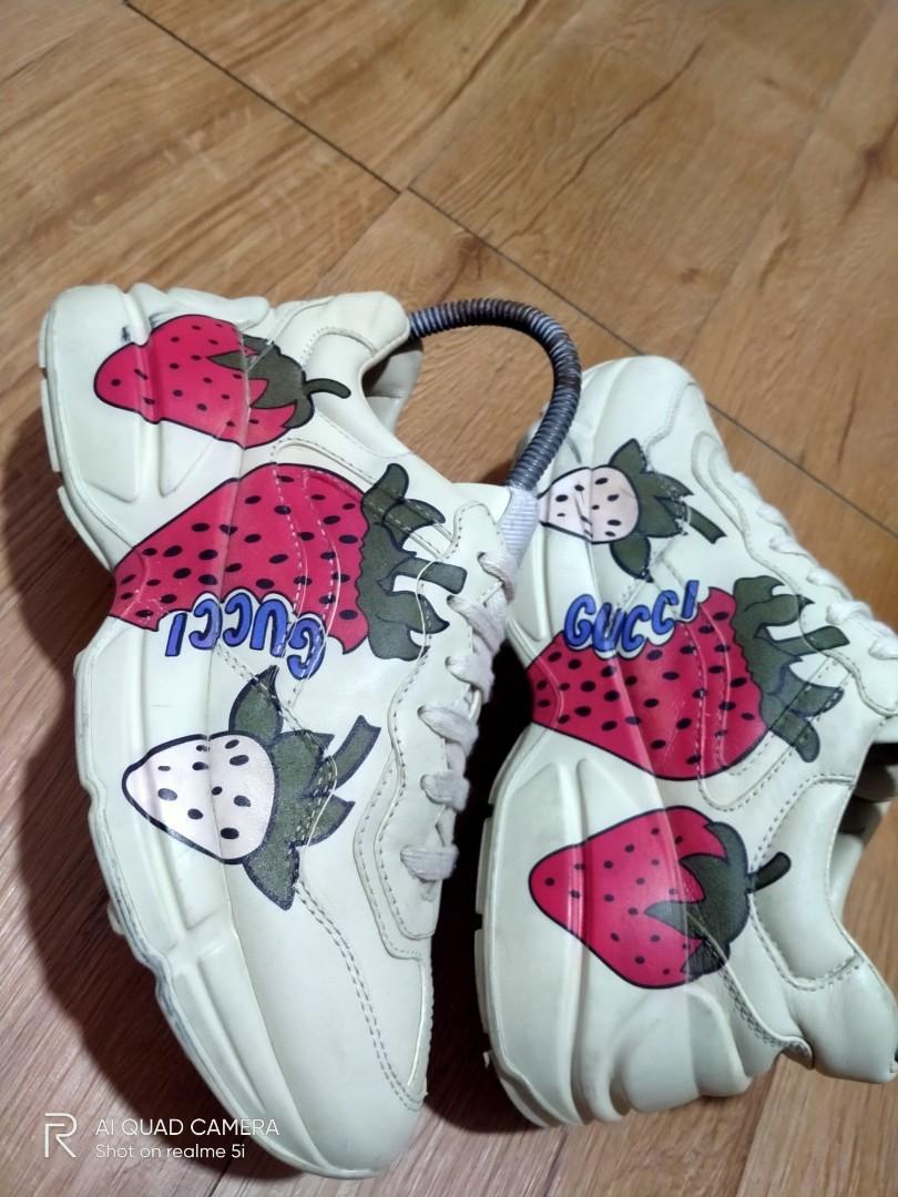 GUCCI RHYTON STRAWBERRY FIELDS AUTHENTIC SNEAKERS