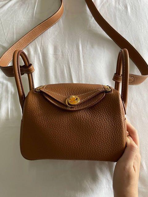 Hermes Mini Lindy Gold Taurillon Clemence Phw