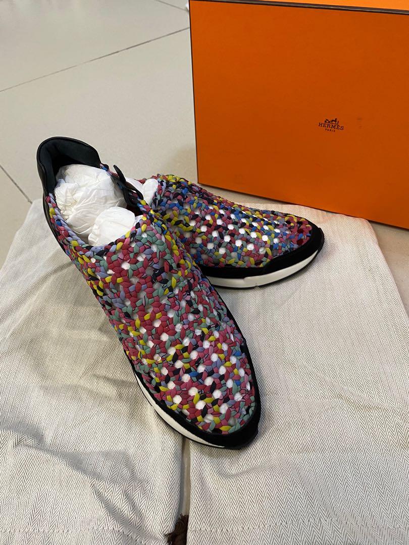 Hermes Woven Silk Oxygene Sneakers Womens Size 7 Women s Fashion