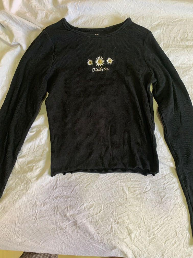 Hollister long sleeve crop top best sale