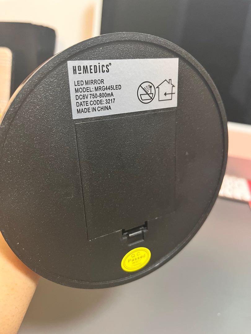 HoMedics Rose Gold Illuminated Flip Mirror, Furniture & Home Living