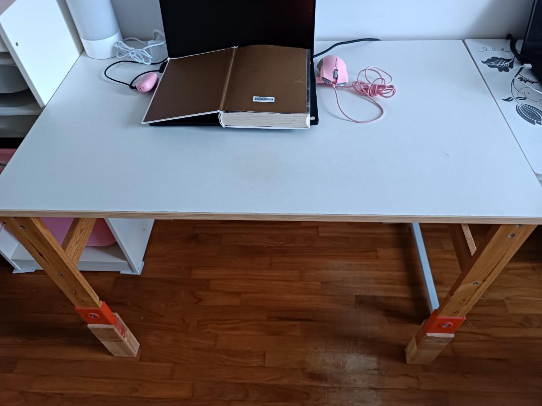 Ikea desk (height adjustable, 80x55x74), Furniture & Home Living