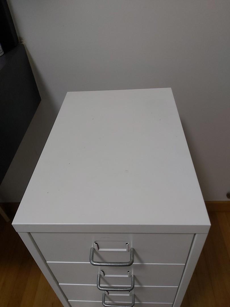 Ikea Helmer Metal Rack Shelves Drawers with Wheels., Furniture