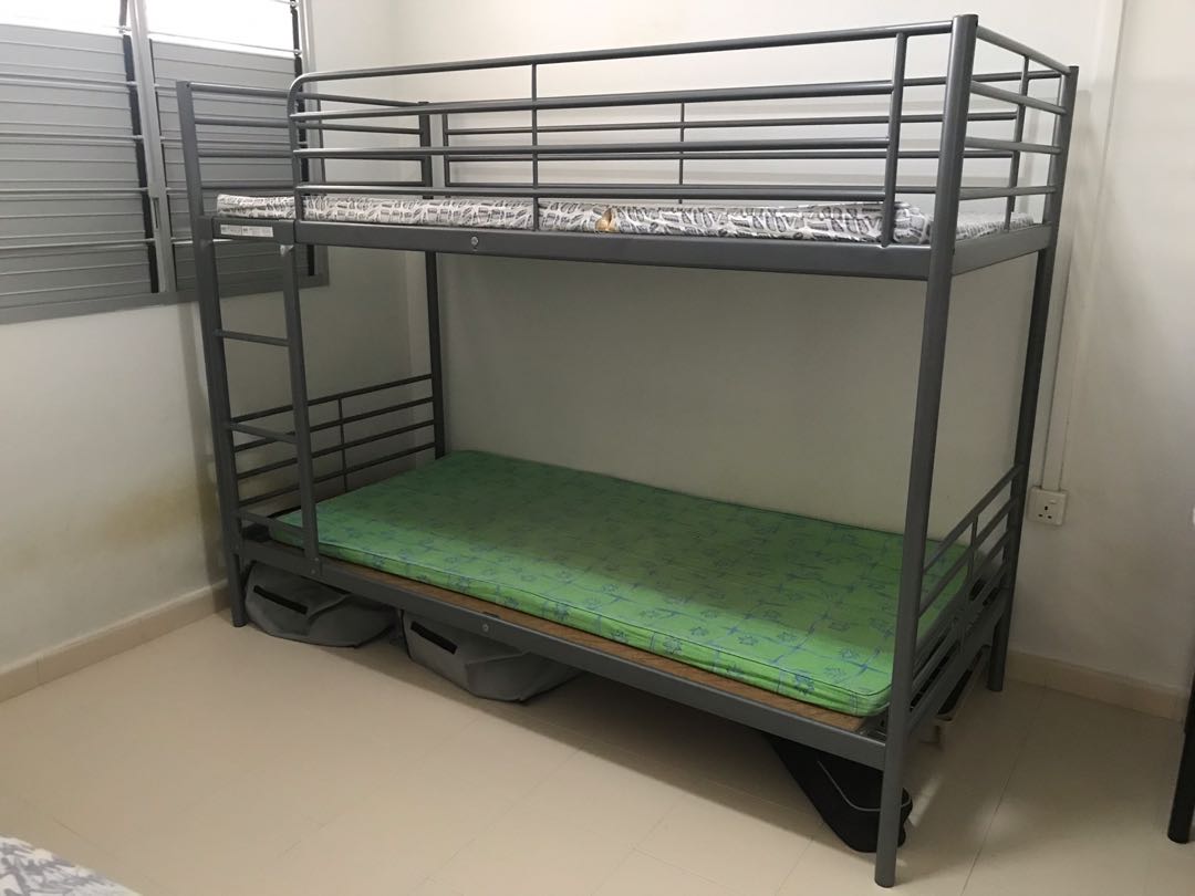 Ikea Svarta Bunk Bed Frame, Furniture & Home Living, Furniture, Bed