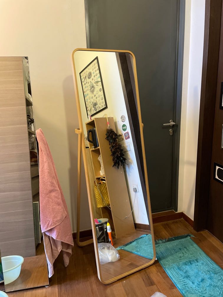 IKEA WOOD FULL LENGTH MIRROR, Furniture & Home Living, Furniture, Other