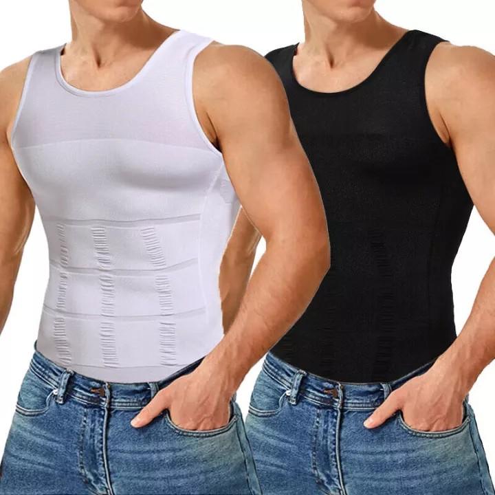 INSTOCK NEW Men's Abdominal Corset Slimming Shirt Compression Undershirt  Corset Body Shaper, Men's Fashion, Activewear on Carousell