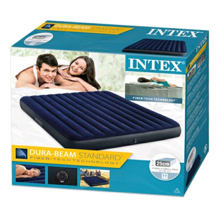 Queen INTEX air mattress with pump, Furniture & Home Living, Furniture
