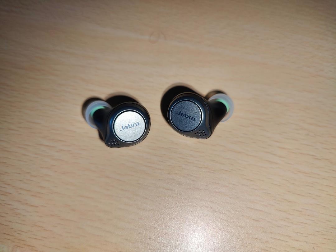 Jabra Elite 75t with wireless charging all accessories and spinfit earbuds 1 year warranty left