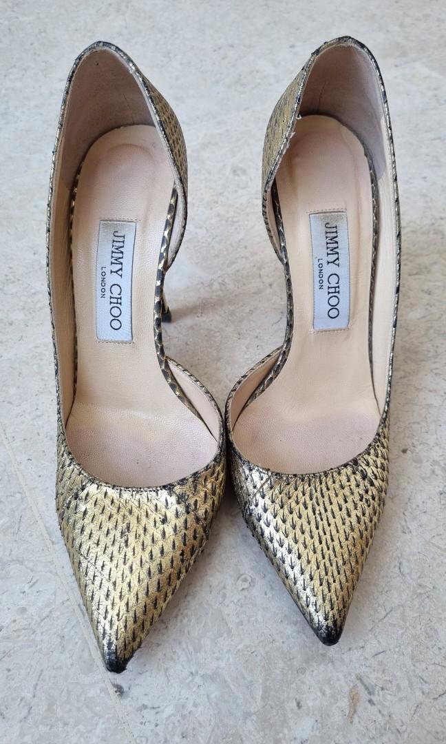 Jimmy Choo Gold Leather Heels