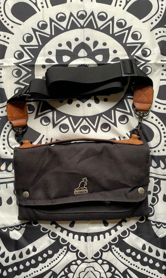 Kangol Tas Slingbag leather \u0026 Cordura 