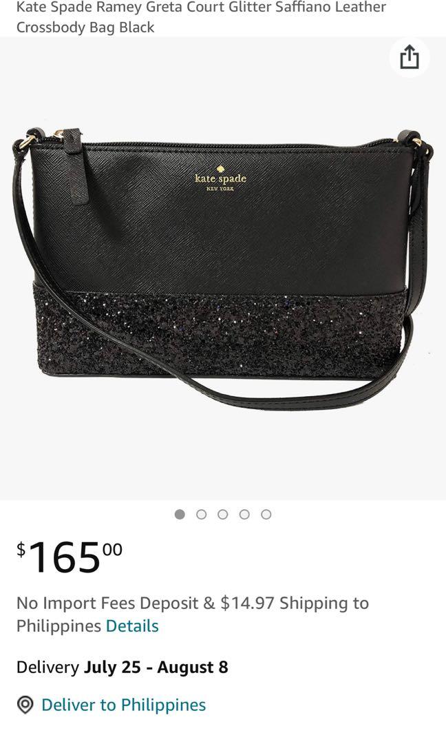 Kate Spade Ramey Greta Court Glitter Saffiano Leather Crossbody Bag