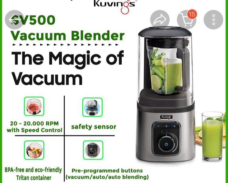 Kuvings Vacuum Blender SV500, Kitchen & Appliances di Carousell