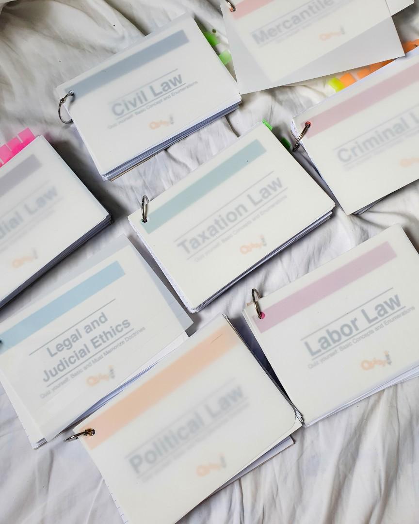 Law Flashcards (all subjects) for Bar review or Law school, Hobbies