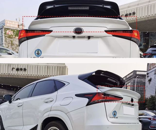 Lexus Nx Back Side Sign Lexus NX Rear Trunk Spoiler, Car Accessories, Accessories on Carousell
