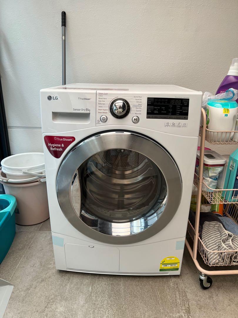 LG True Steam Sensor dry 8kg dryer, TV & Home Appliances, Washing