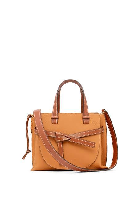 Loewe Gate Top Handle in Tan Small Fesyen Wanita Tas Dompet