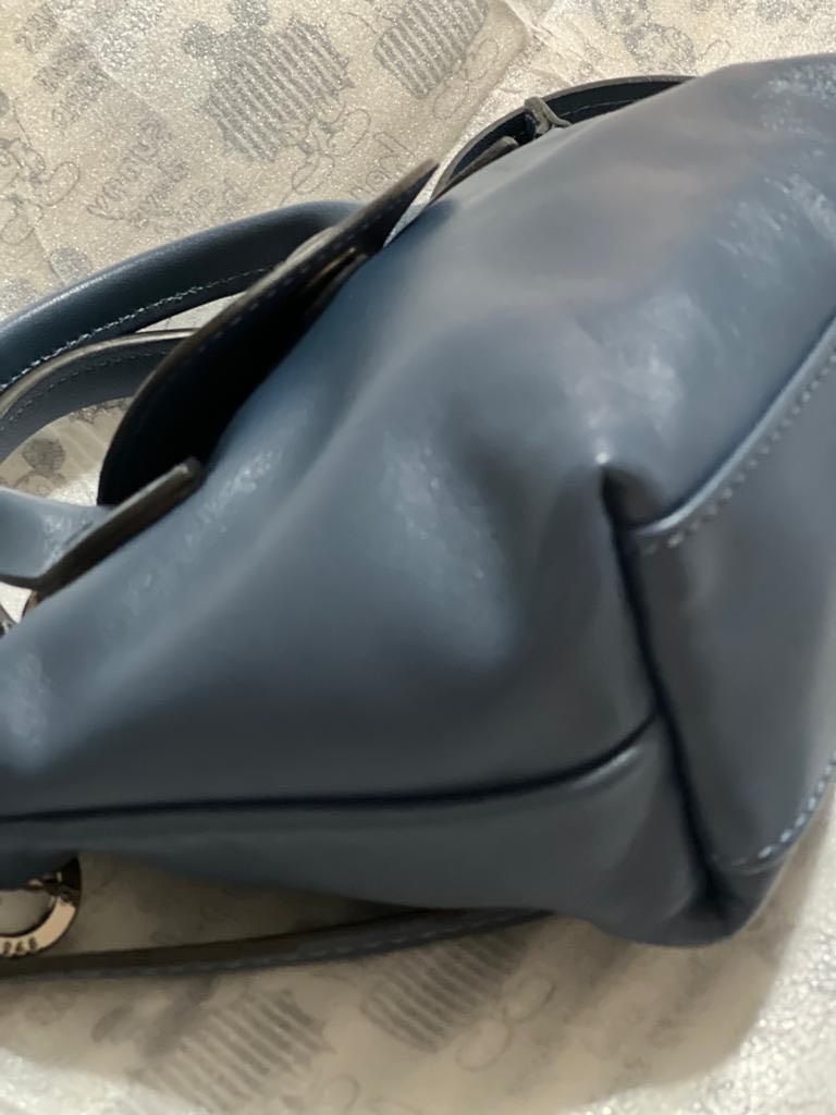 Le Pliage Cuir Crossbody bag Pilot Blue - Leather (L1061757729