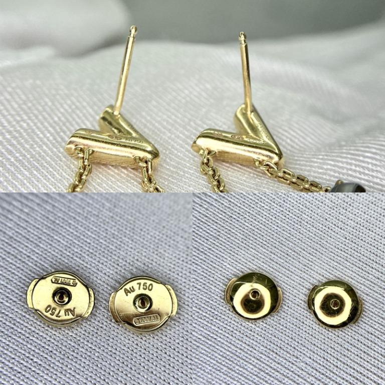 Louis Vuitton LV Volt Upside Down Earrings, Yellow and White Gold and Diamonds Gold. Size NSA