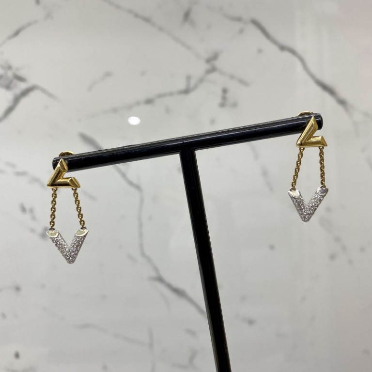 Louis Vuitton LV Volt Upside Down Pendant, White Gold and Diamonds Grey. Size NSA