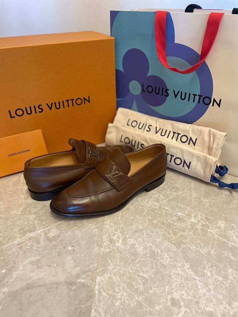Louis Vuitton Brown Suede Saint Germain Slip On Loafers Size 43
