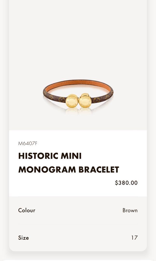 LOUIS VUITTON Monogram Mini Historic Bracelet 17 1212401
