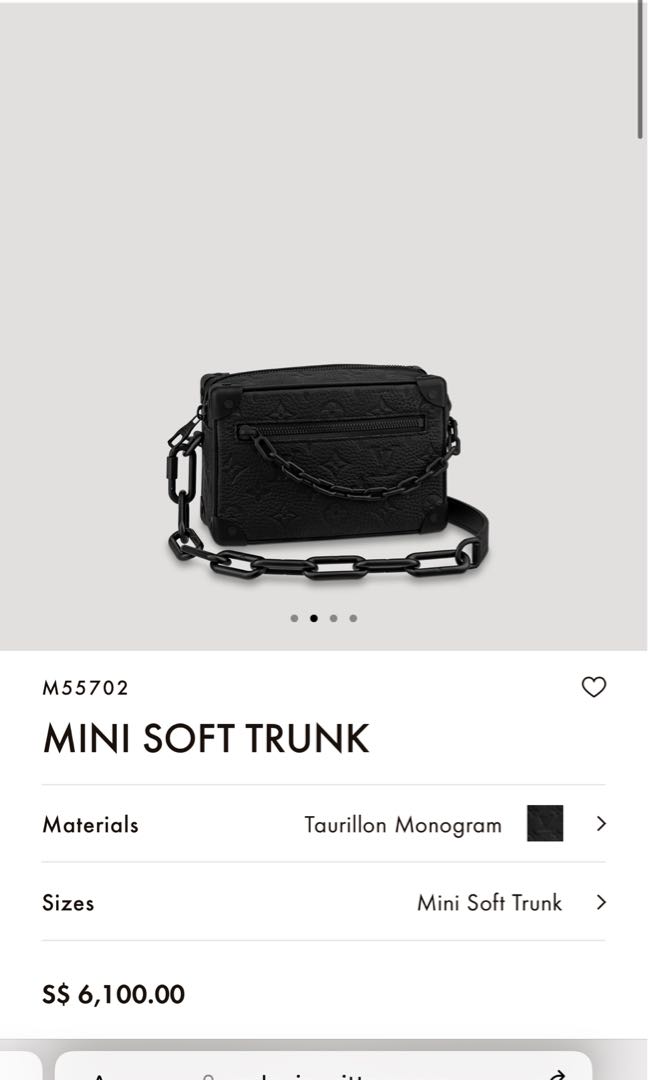 LV LV Unisex Mini Soft Trunk Bag Taurillon Cowhide Black in 2023