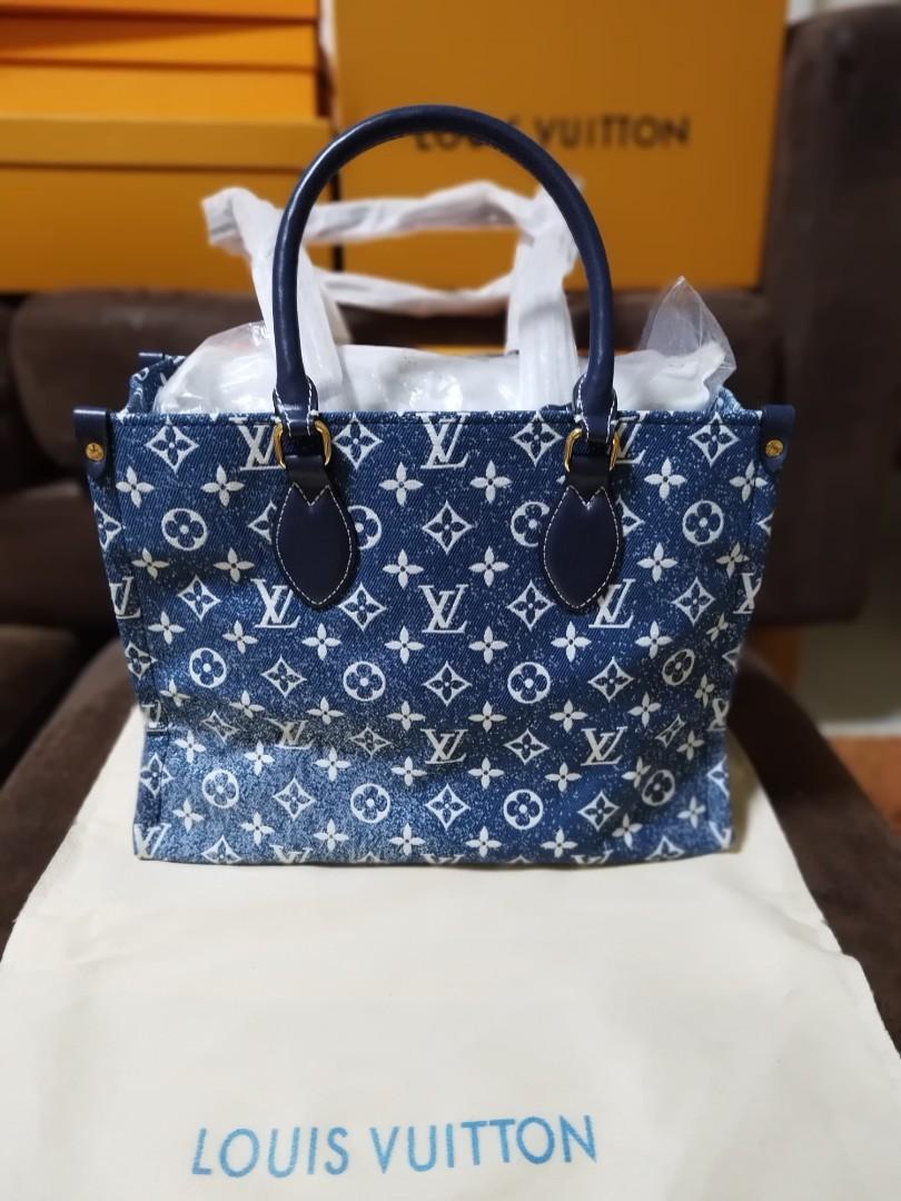 LV Vintage blue monogram litter bag, Luxury, Bags & Wallets on Carousell
